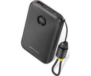 Powerbank 10000mAh Vention FKAB0-C/ 22.5W/ Negra/ Incluye Cable USB Tipo-C