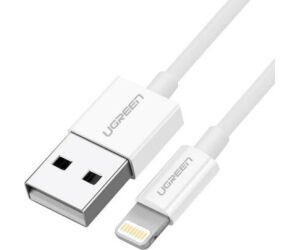 Ugreen cable USB 2.0 A lightning 2m, 5V/2.4A iPhone 7 / 7plus / 6S/ 6 / 6 Plus, iPhone 5s/5c/5, iPad Mini/Mini 2, iPad 1 m Blanco
