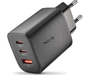 Cargador de Pared GaN NGS Era 65W/ 2xUSB Tipo-C/ 1xUSB/ 65W