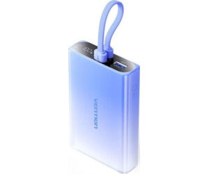 Powerbank 10000mAh Vention FHZL0/ 22.5W/ Azul/ Incluye Cable USB Tipo-C y Lightning