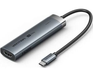 Docking USB Tipo-C Vention TGMHB/ 3xUSB/ 1xHDMI 4K/ 1xUSB Tipo-C PD