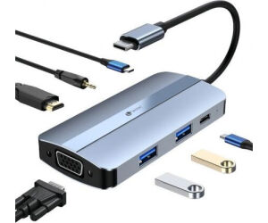 Leotec Docking Station 7en1 1usb-c Pd100 1usb3.0 1usb-c 1usb2.0 1hdmi