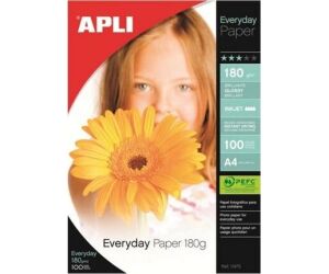 Papel Fotográfico Apli Everyday 11475/ DIN A4/ 180g/ 100 Hojas/ Brillante