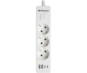 Regleta con Interruptor Orbegozo EN 3100/ 3 Tomas de Corriente/ 2 USB/ 2 USB Tipo-C/ Cable 1.4m/ Blanca