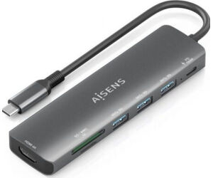 Usb-c Dock Aisens 7 En 1 Usb-c A Hdmi 3xusb-a Usb-c Pd 100w Sd Micro Sd