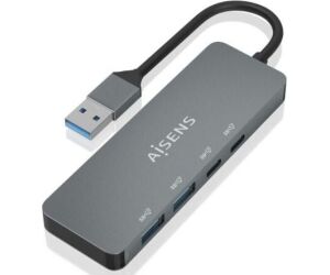 Hub USB 3.2 Aisens A106-0696/ 2xUSB/ 2xUSB Tipo-C/ Gris