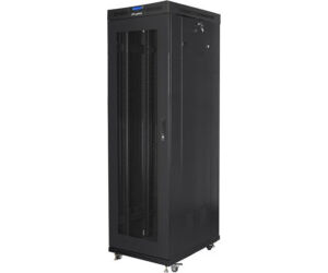 Armario Lanberg Rack 19" 42u 600x1000 Flat Pack V2 Puerta Mesh Con Lcd Negro