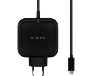 Cargador de Pared Aisens ASCH-1PD65WL-BK/ 1xUSB Tipo-C/ 65W