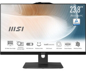 Msi Aio Modern Am242tp 12m-823es. 23.8" (60cm). Plano. Ips. I5-1235u. Ddr4 Sdram 16gb (8gb*2). 512 Gb Pcie Ssd. W11 Home. Negro