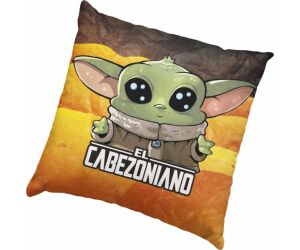 Cojin cuadrado sd toys star wars el mandaloriano cabezoniano baby yoda envasado vacio