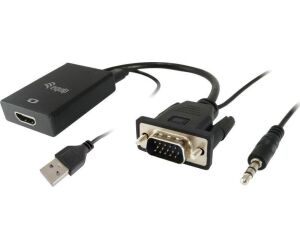 Adaptador equip vga macho a hdmi hembra con audio jack 3.5 pulgadas 119038