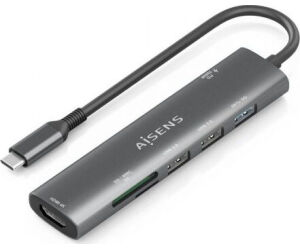 Usb-c Dock Aisens 7 En 1 Usb-c A Hdmi 2xusb-a Usb-a Pd 100w Sd Micro Sd