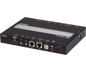 Aten 1-port 4k Hdmi Kvm Over Ip Switch With Local Or Remote Access, Virtual Media, Power/lan Redundancy, Audio, Remote Pc Reboot And Rs-232 Control (cp5)