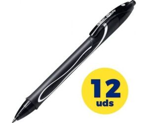 Caja de Bolígrafos de Tinta de Gel Retráctil Bic Gelocity Quick Dry 949873/ 12 unidades/ Negros