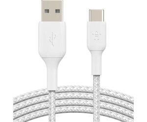 Cable usb tipo c a usb tipo a belkin 3m -  macho - macho -  blanco -  trenzado