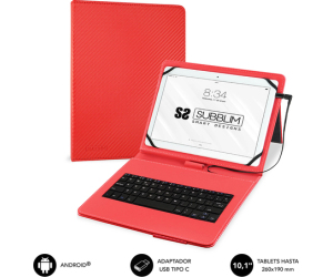 Funda Tablet Subblim Keytab Pro Usb 10,1" Red