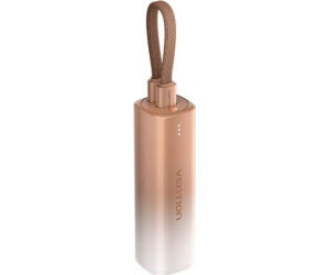 Powerbank 5000mAh Vention FHWJ0/ 20W/ Dorado/ Incluye Cable USB Tipo-C y Lightning
