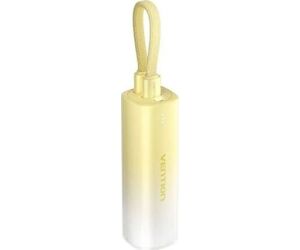 Powerbank 5000mAh Vention FHWY0/ 20W/ Amarilla/ Incluye Cable USB Tipo-C y Lightning