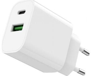 Cargador de Pared SPC Fast Charger 4341B/ 1xUSB Tipo-C/ 1xUSB/ 20W/ Blanco