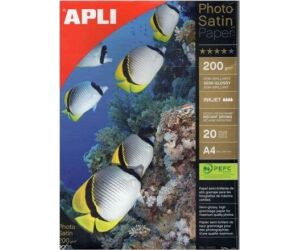 Papel Fotográfico Apli PhotoSatin Paper 04453/ DIN A4/ 200g/ 20 Hojas/ Semi Brillante