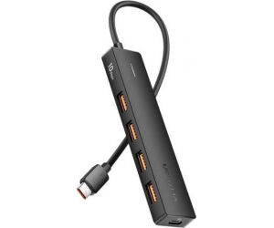 Hub USB Tipo-C 3.2 Vention CKCBB/ 4xUSB/ 1xUSB Tipo-C PD