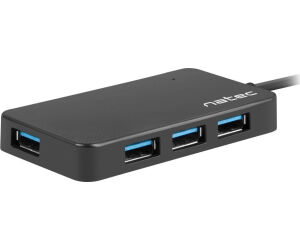Hub Natec Silkworm Usb-c 4 Puertos Usb 3.0 Negro