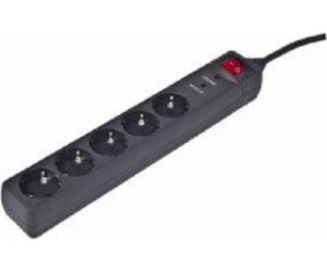 Protector Contra Sobretensiones Gembird 5 Enchufes 4,5 M Negro