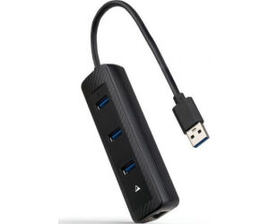 Hub USB 3.0 Nanocable 10.16.4604/ 3xUSB/ 1xRJ45/ Negro