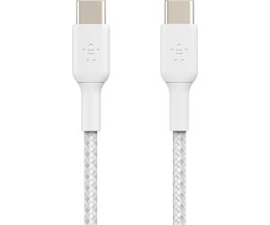 Cable usb tipo c belkin 2m - macho - macho - blanco - trenzado