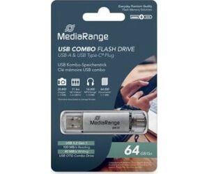 Pendrive Combo 64gb Usb 3.2 Mediarange High P.