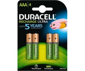 Pack de 4 Pilas AAA Duracell HR03-A/ 1.2V/ Recargables