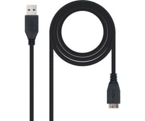 Cable USB 3.0 A-microUSB M/M 1m. Negro