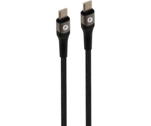 Cable USB 2.0 Tipo-C Fonestar USB-CC/ USB Tipo-C Macho - USB Tipo-C Macho/ 480Mbps/ Hasta 100W/ 1m/ Negro