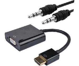Cable de vídeo HDMI-VGA M/H 0.1m. Negro