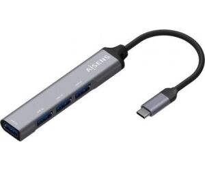 Hub USB Tipo-C Aisens A109-0541/ 4xUSB/ Gris