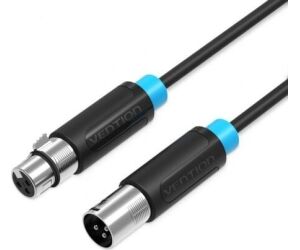 Cable Audio Estereo Xlr/m Xlr/h 10 M Negro Vention