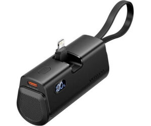 Powerbank 4800mAh Vention FHRB0/ 22.5W/ Negra/ Incluye Cable USB Tipo-C y Lightning