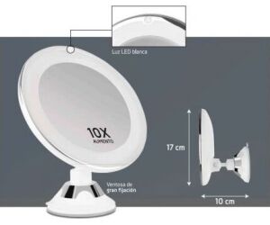 Espejo Cosmético de Pared con Luz Orbegozo ESP 1010/ Ø17cm