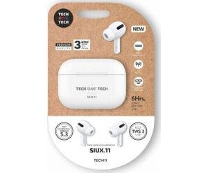 Auriculares Bluetooth Tech One Tech SIUX.11 TEC1411/ con estuche de carga/ Autonomía 6h/ Blancos