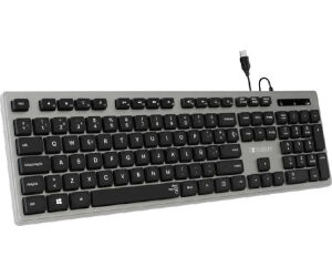 Teclado Subblim Wired Ergo Keys Silent Flat Hq Usb Grey