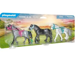 Playmobil 3 caballos: frison knabstrupper & andaluz