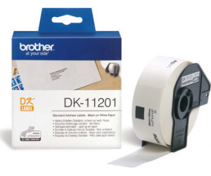 Etiquetas papel precortada brother dk11201 29 x 90 mm 400 - e ql - 500a ql - 500bw ql - 560 ql - 570 ql - 1050