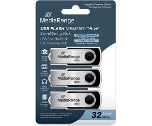 Pendrive 32gb Usb 2.0 Mediarange 3 Pack