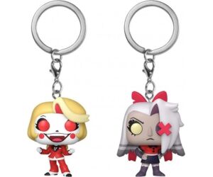 Funko pop keychain hazbin hotel charlie y vaggie