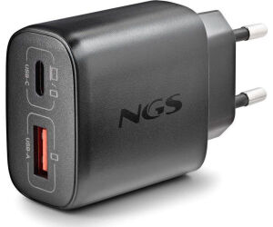 CARGADOR PARED GaN USB-C + USB-A 45W NEGRO NGS