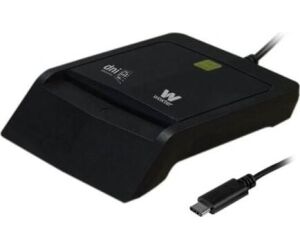 Lector de DNI y Tarjetas Woxter PE26-200/ USB Tipo-C/ Negro