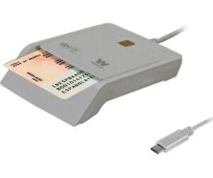 Lector de DNI y Tarjetas Woxter PE26-198/ USB Tipo-C/ Blanco