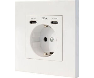 Roseta de Pared Nanocable 10 35 0012/ 1 Schuko/ 2 USB