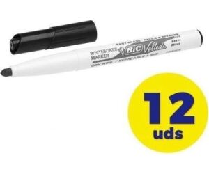 Caja de Rotuladores para Pizarra Bic Velleda 9581711/ 2mm/ 12 unidades/ Negros