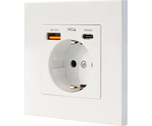Roseta de Pared Nanocable 10 35 0011/ 1 Schuko/ 1 USB Tipo-C/ 1 USB